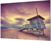 HalloFrame - Schilderij - Strandwacht Huisje Akoestisch - Zwart - 120 X 80 Cm