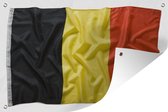 Tuinposters buiten De vlag van België op een witte achtergrond - 90x60 cm - Tuindoek - Buitenposter