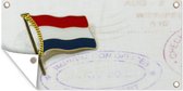 Tuinposter Speld van de Nederlandse vlag - 60x30 cm - Tuindoek - Buitenposter