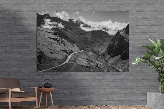 Décoration murale Bolivia - Route - Zwart - Wit - 180x120 cm - Poster jardin - Toile jardin - Poster extérieur