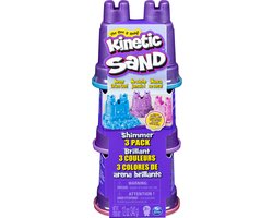 foto van Kinetic Sand Shimmer - Glitterzand - 3 kleuren - 340 g origineel kinetisch zand - Sensorisch speelgoed