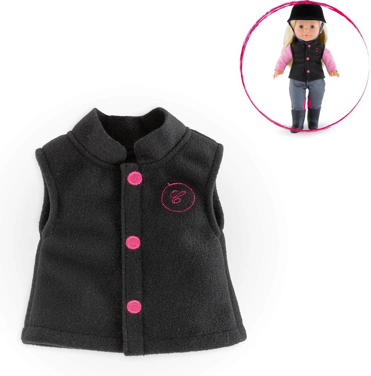 Corolle poppenkleding - Paardrijkleding mouwloos jack voor 36cm pop