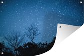 Affiche jardin - Toile jardin - Posters de jardin extérieur - Ciel étoilé - Forêt - Blauw - 120x80 cm - Jardin