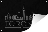 Muurdecoratie Stadsaanzicht "Toronto" op een zwarte achtergrond - 180x120 cm - Tuinposter - Tuindoek - Buitenposter