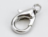 Lobster clasp 15 mm platinum 10 stuks