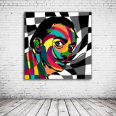 Pop Art Salvador Dali Ltd Edition Canvas - 90 x 90 cm - Canvasprint - Op dennenhouten kader - Geprint Schilderij - Popart Wanddecoratie