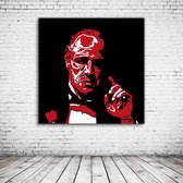 Pop Art The Godfather Canvas - 90 x 90 cm - Canvasprint - Op dennenhouten kader - Geprint Schilderij - Popart Wanddecoratie