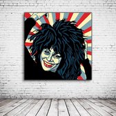 Pop Art Tina Turner Canvas - 80 x 80 cm - Canvasprint - Op dennenhouten kader - Geprint Schilderij - Popart Wanddecoratie