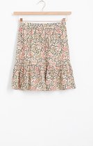 Sissy-Boy - Witte mini rok met all over paisley print en ruffle detail