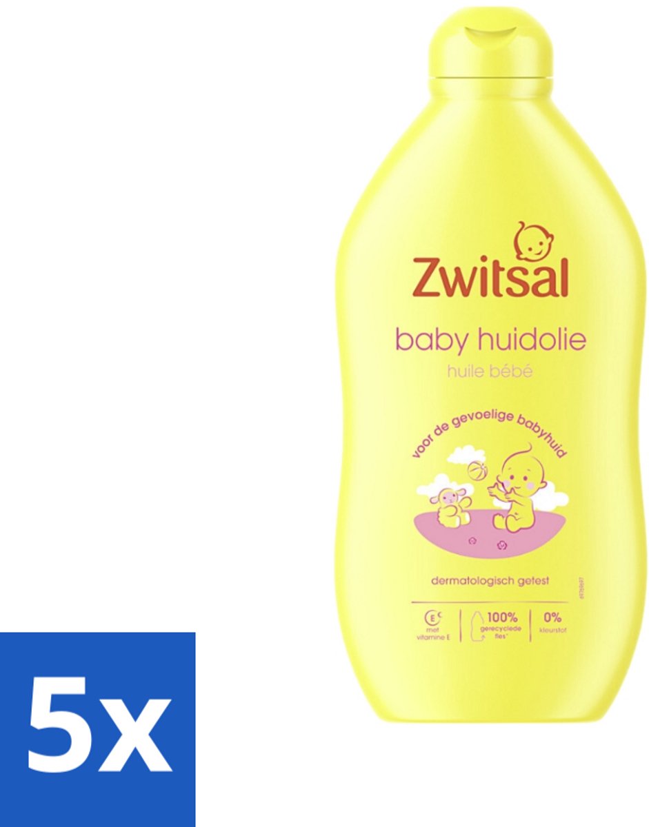 Image of 5 x Zwitsal - Baby Huidolie - Verzorgend - Voor de Gevoelige Huid - 400 ml - Hydratatie - Babymassage - Zwitsal