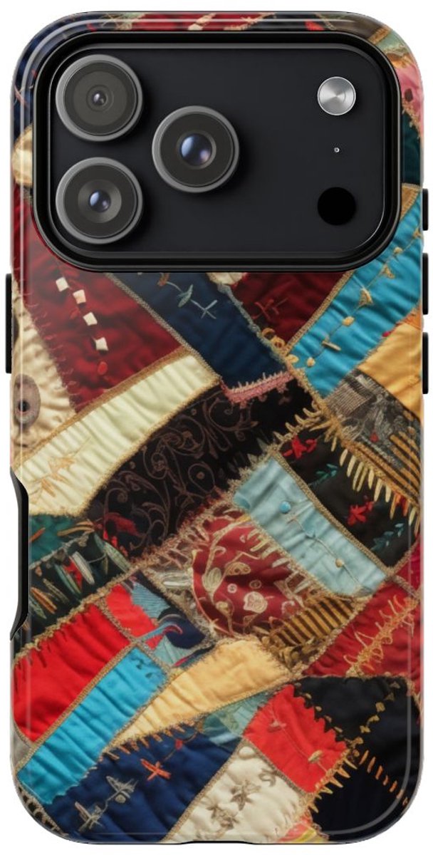 Kleurrijk Patchwork Quilt Design – Telefoonhoesje Geschikt voor iPhone 17 Pro