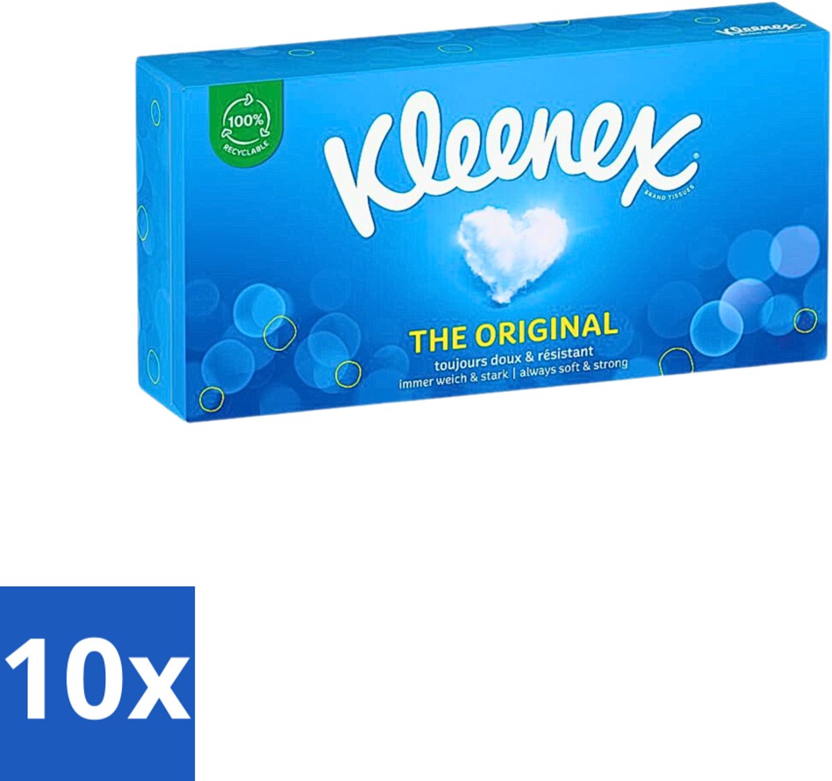 10 x Kleenex Original Tissues 72 stuks per verpakking - Tissue - Neusdoek - Zachte Tissue - Gezin - Verkoudheid