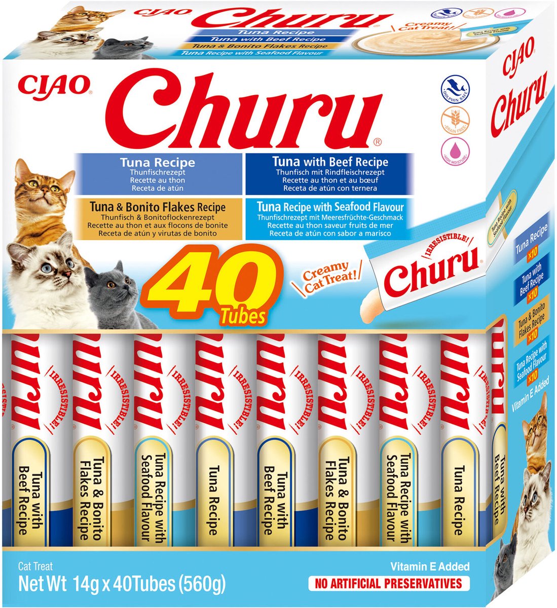 Inaba Churu Variety Box - Tuna & Seafood Variety - 40 stuks