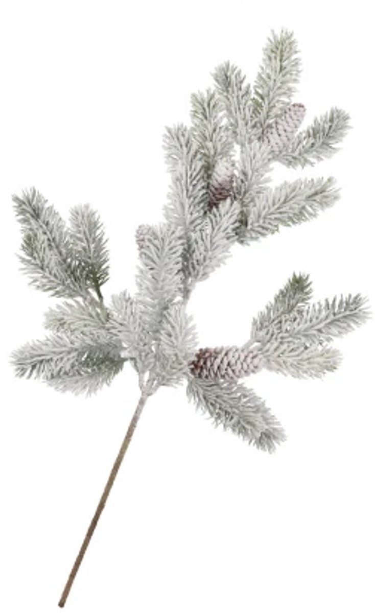Daan Kromhout - Dennentak - Kunst - Zijde - Dennenappels - Sneeuw - 64cm