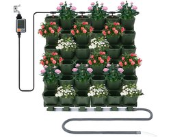 Automatische wandbloempot - zelfwaterende bloempot - Groen - Voor binnen- en buitenplanten - Besproeiingssysteem met zelfirrigatie - Muurbevestiging