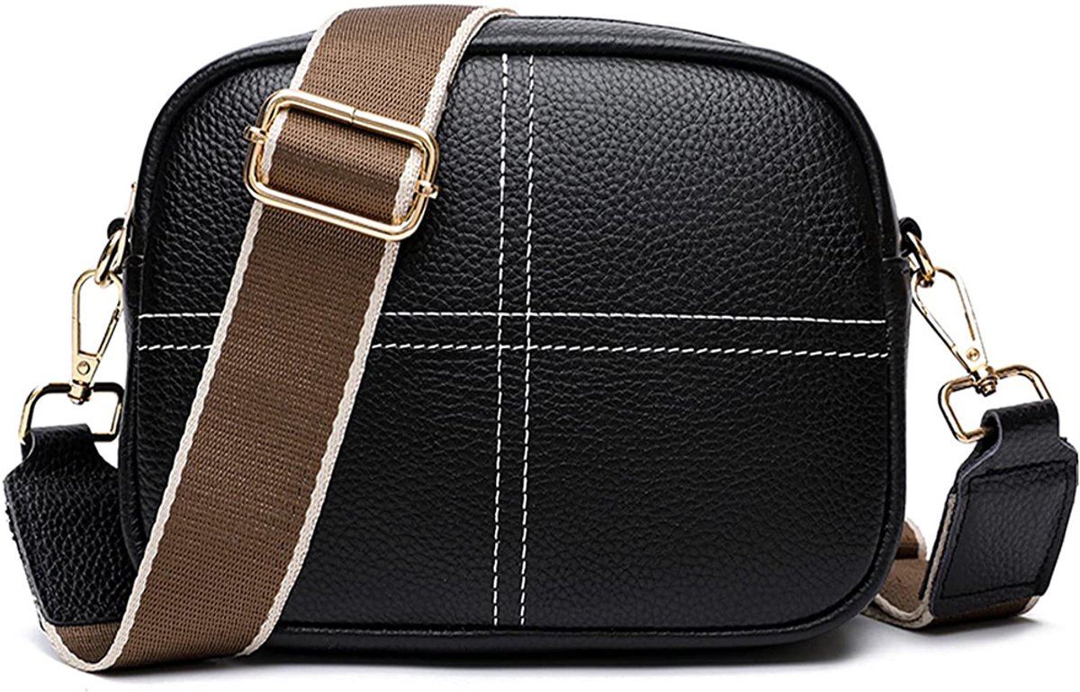 Damen Crossbody Bag Met Brede Schouderband - Duurzaam En Eenvoudig Ontwerp - Zwart