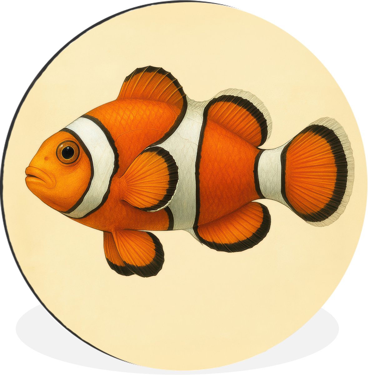 WallCircle Wandcirkel - Muurcirkel - Vis - Oranje - Strepen - Aluminium - Dibond - 30x30 cm - Binnen en Buiten