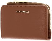 COCCINELLE Cuir étui pour carte de crédit Metallic Soft Credit Card Holder Cognac brun