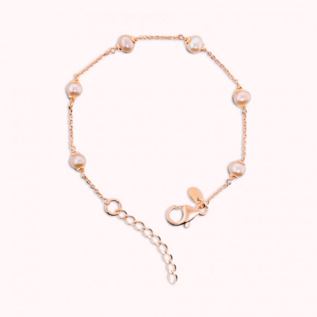 Bronzallure D/C Rolo Chain W/ 5-5,5 Mm Cultured Pearl Bracelet WSBZ02553.RPRL Brons 18