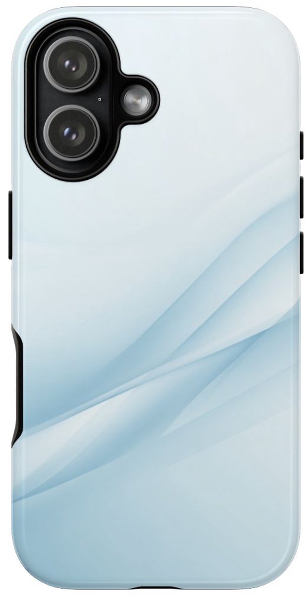 Zachte Lichtblauwe Abstracte Golven – Telefoonhoesje Geschikt voor iPhone 17