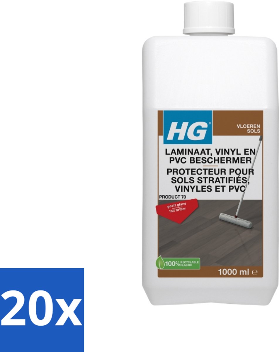 20 x HG Laminaatbeschermer 1 liter - Laminaatbeschermer - Vloerbescherming - Slijtagebescherming - Krassenbescherming - Glansvloer