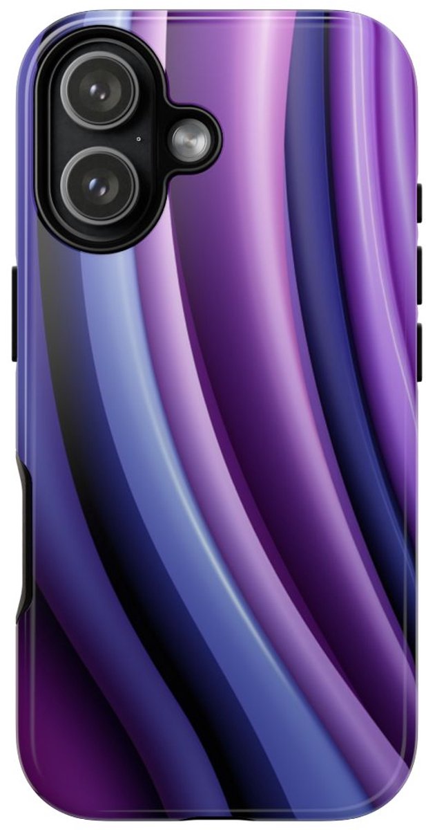 Paars-Blauw Gebogen Abstract Patroon – Telefoonhoesje Geschikt voor iPhone 17