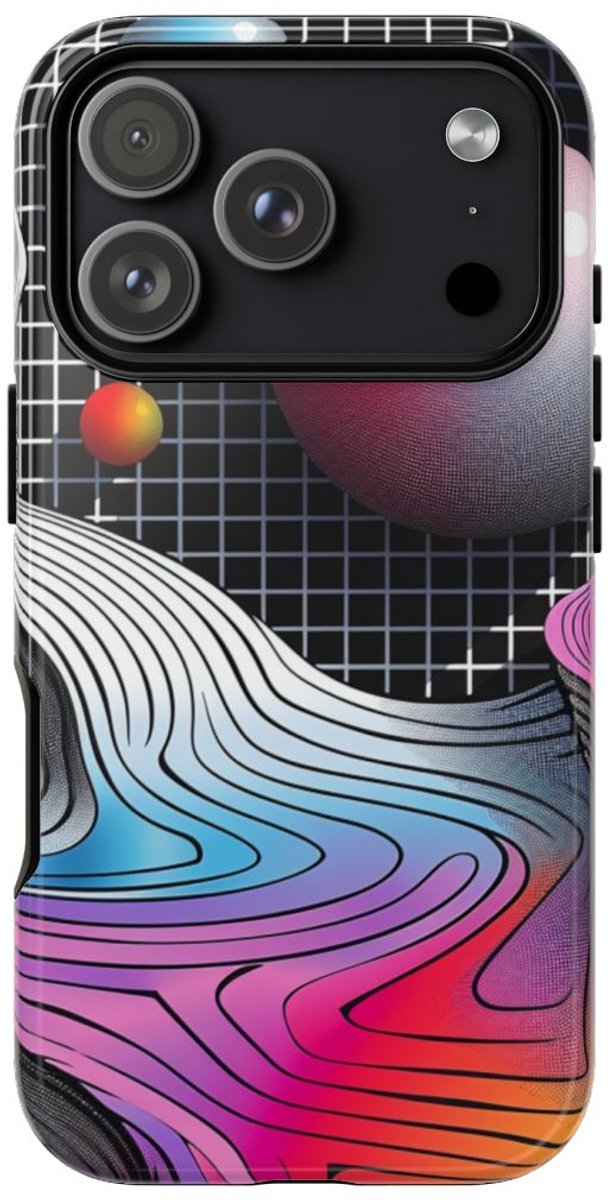 Kleurrijk Abstract Geometrisch Landschap – Telefoonhoesje Geschikt voor iPhone 17 Pro