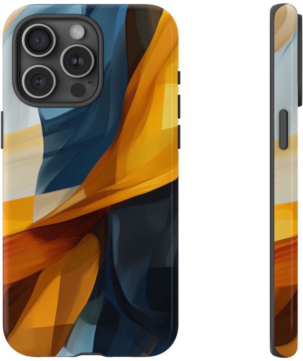 Abstracte Vloeiende Kleurenblokken – Telefoonhoesje Geschikt voor iPhone 15 Pro Max