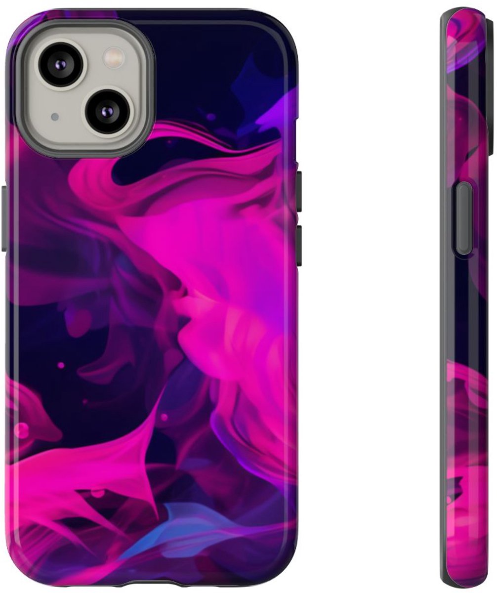 Fluorescerende Inktwervelingen in Water – Telefoonhoesje Geschikt voor iPhone 14
