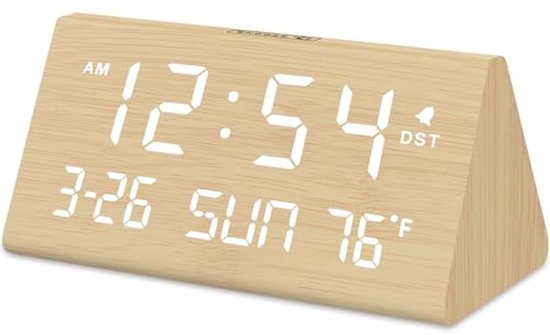 Houten Digitale Wekker, Houten Wekker, Elektrische Klokken voor Slaapkamer, Nachtkastje, Houten Klok voor Kantoor, Reizen, Slaapkamerwekker (YELLOW Houten Digitale Wekker, Houten Wekker, Elektrische Klokken voor Slaapkamer, Nachtkastje, Houten Klok voor Kantoor, Reizen, Slaapkamerwekker (YELLOW