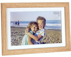 Cadre photo numérique WiFi TFA Dostmann FRAMEO App 25,7 cm 10,1 pouces 1280 x 800 Pixel 32 GB Marron, Wit