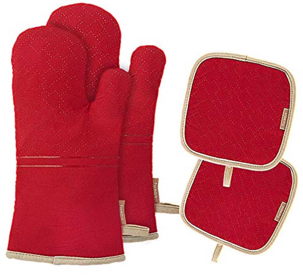 Hittebestendige Ovenwanten Set - 4 Stuks Keuken Mitten en Pot Houders - Antislip en Voedselveilig