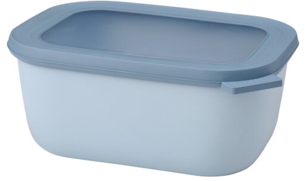 Mepal – Multikom Cirqula rechthoekig 1500 ml – Mag in de vriezer, magnetron en vaatwasser – Nordic blue – Geschikt als meal prep bakje