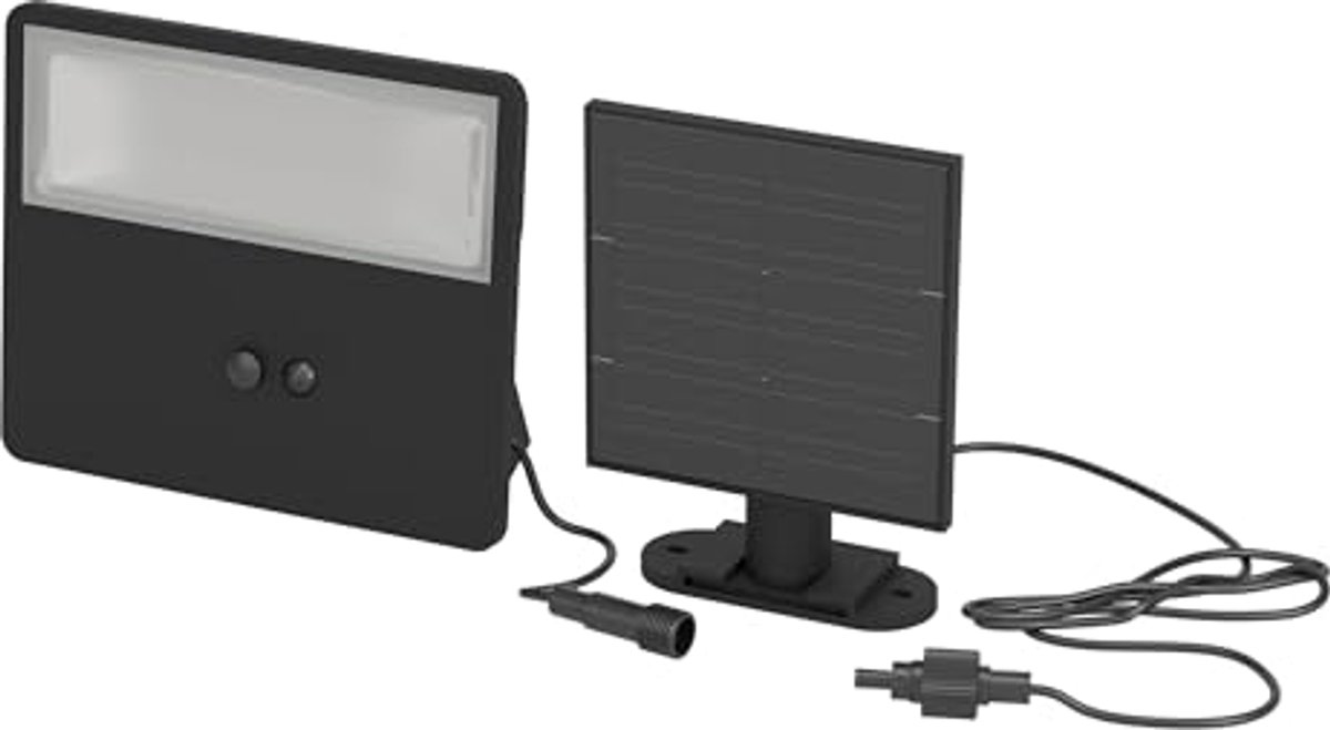 LED Solar Wandlamp voor Buitenshuis met Bewegingsmelder - Zwarte Buitenverlichting IP44, 1500 Lumen