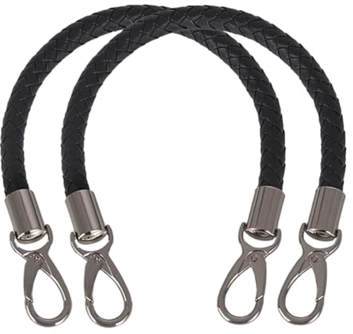 2 stuks 40 cm leren tashandgrepen met karabijnhaak - Reservegreep en schouderriem voor tassen
