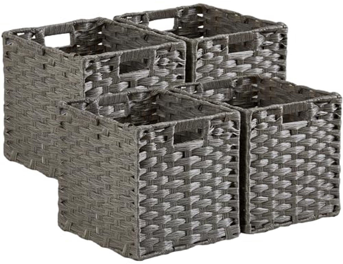 Opbergkubussen Set van 4 - Kunstrotan, Waterdicht & Decoratief