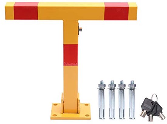 U Shape Car Parking Space Lock Bollard Foldable Parking Barriers Security Posts with Screws Private Use Parking Barrier Post (Color : Yellow, Size : 800x300mm) (Yellow 600x300mm