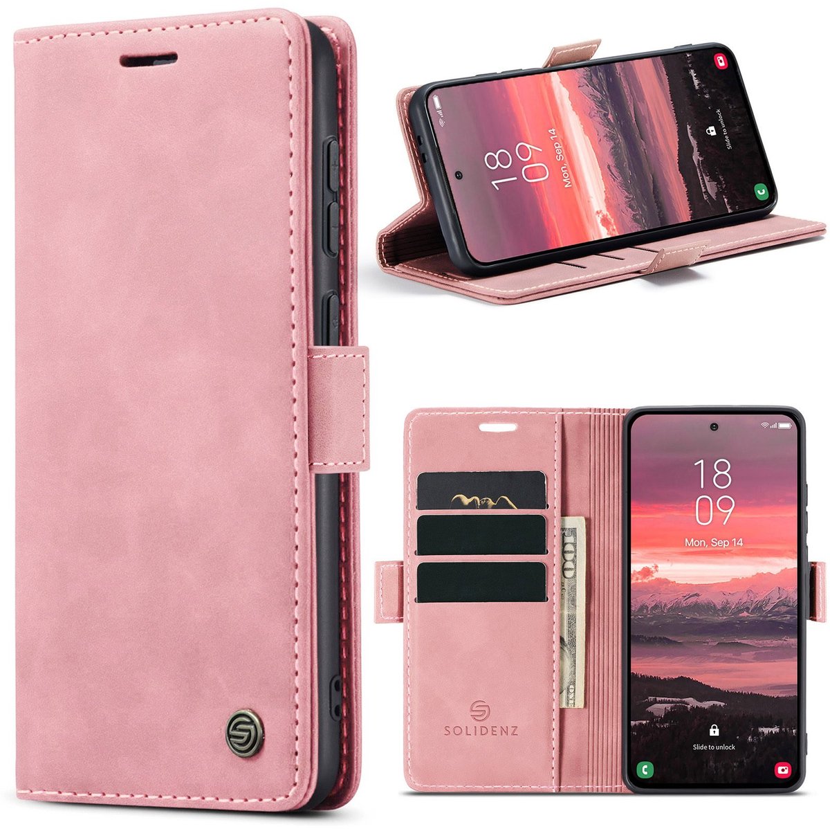 Solidenz Hoesje - Geschikt voor Samsung Galaxy S25 Edge - Urban Book - Roze