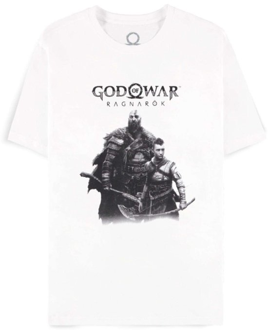 God of War Ragnarök - Kratos and Atreus Heren Tshirt - M - Wit