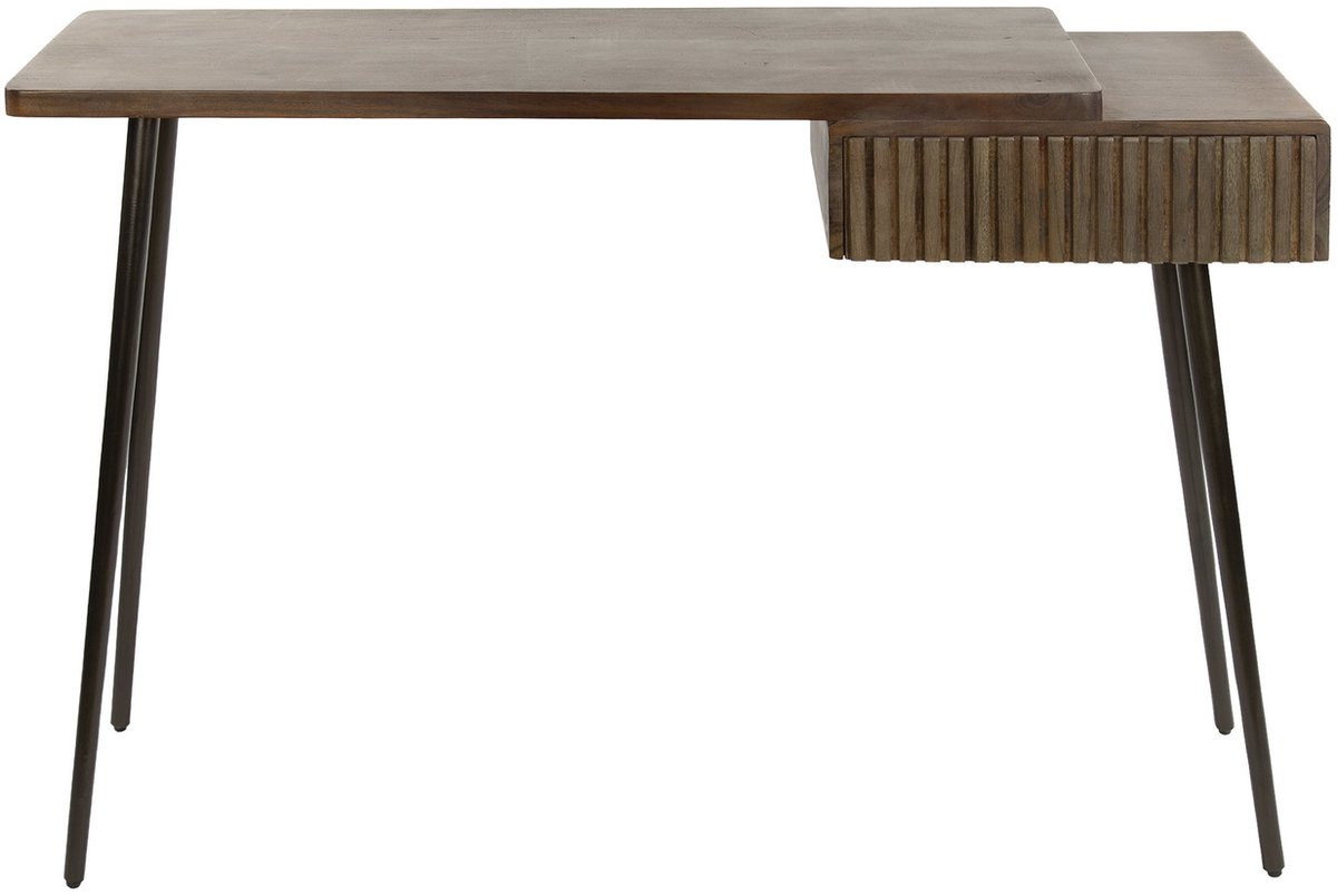 G***-M Giga Meubel Make-up Tafel Carve - Bruin Acaciahout - 120x35x76cm