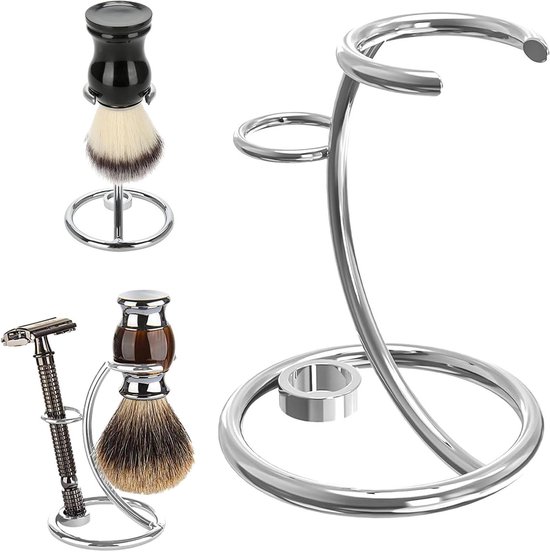 Roestvrijstalen scheerkwasthouder – zilver