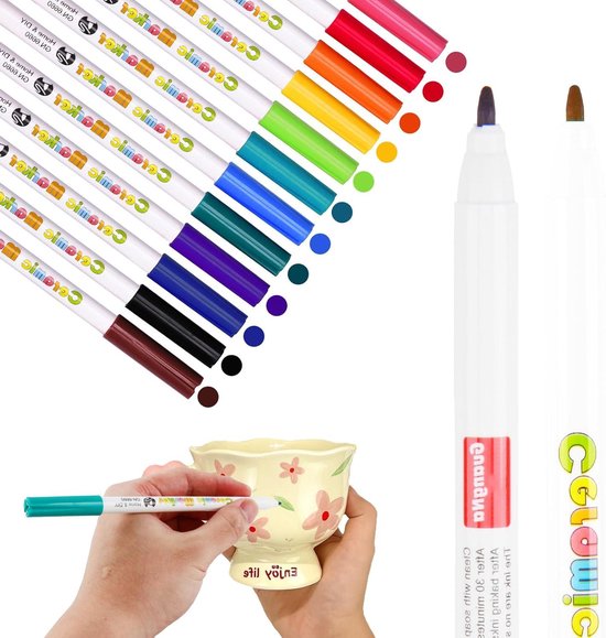 Porseleinstiften Creativ Company 1-2mm set à 12 kleuren