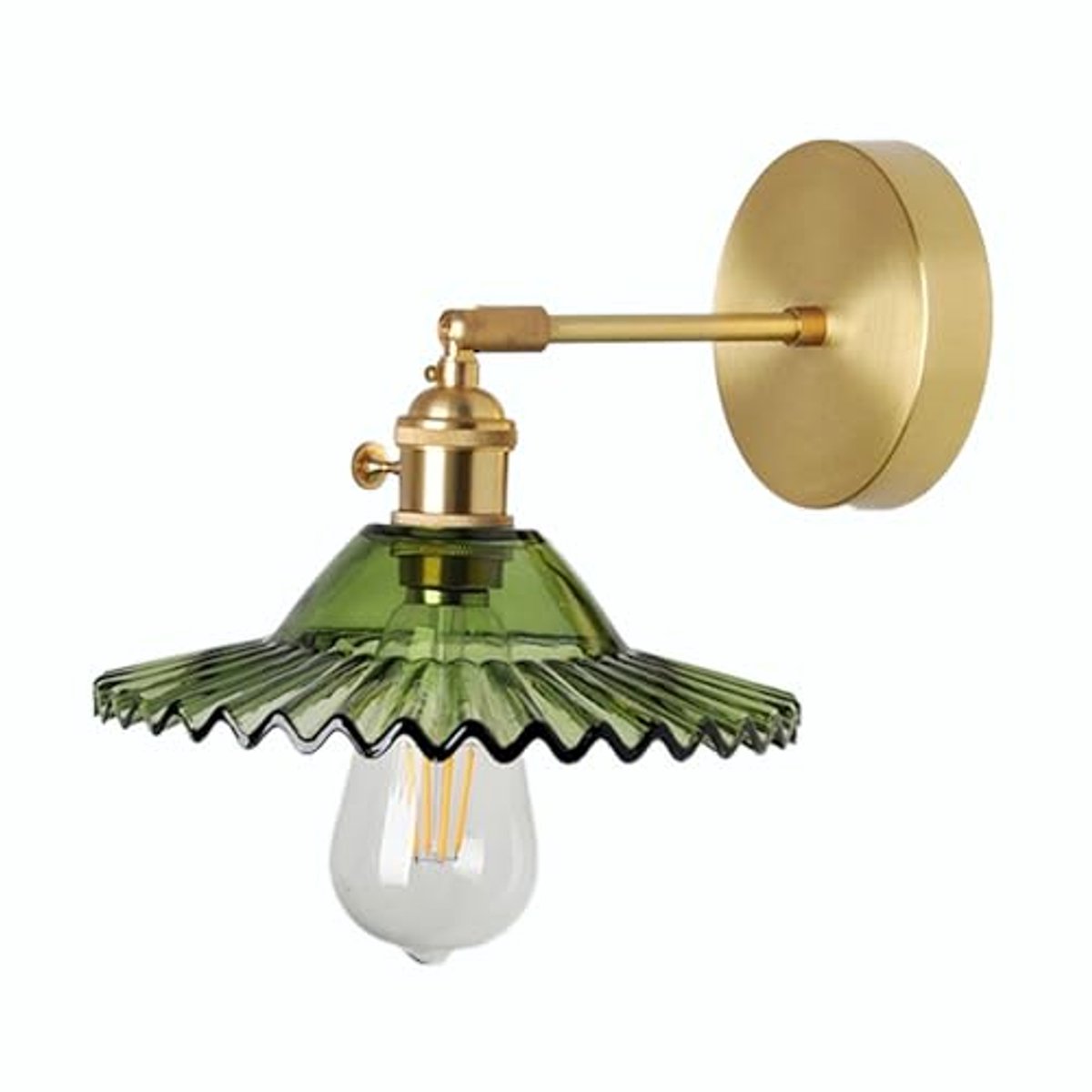 Moderne Industriële Wandlamp met Glazen Kap - E27