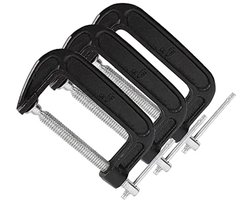 C-klemmen set van 3 - Zware stalen C-klemmen voor houtbewerking, lassen en bouwen - 10 cm