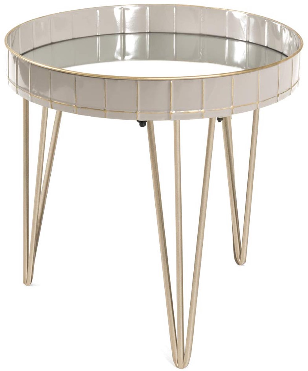 Azomor® Elegante bijzettafel met spiegel en metalen frame in art deco stijl