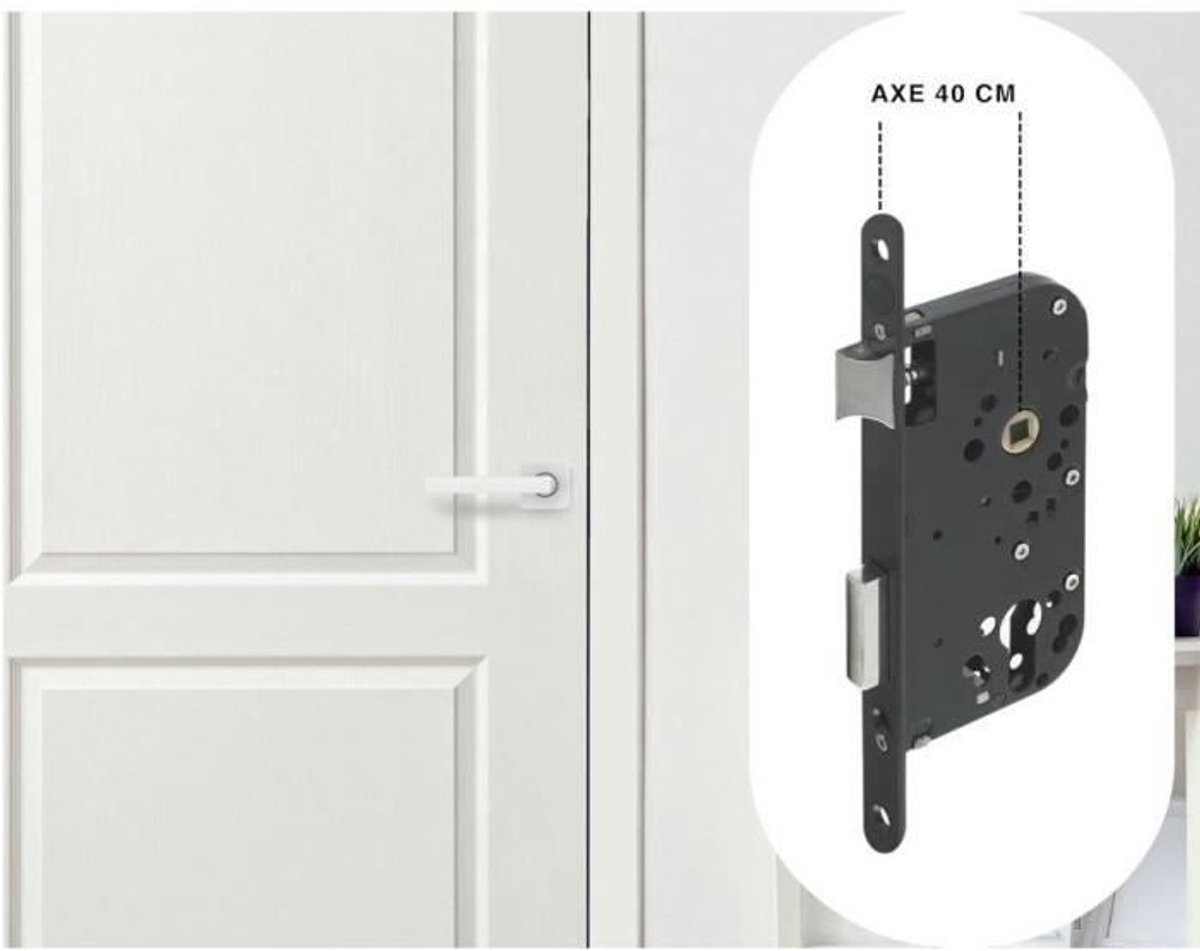 Insteekslot met cilindergat - YALE - Y60R-A40/N - 40 mm as - 148 mm kast - Toegangsdeur, gevoelige ruimte - Zwart