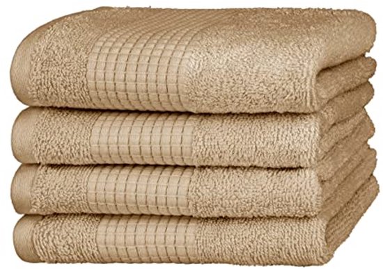 BaSaTex Badstof gastendoekjes, 30 x 50 cm, set van 5 stuks, 100% katoen, Made in Green, kleur: bordeauxrood