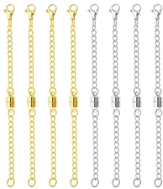 Ketting sluitingen en sluitingen 925 sterling zilver mini magnetische sieraden sluiting connector voor armbanden ketting extender (gemaakt in Italië) (2 stuks roségoud