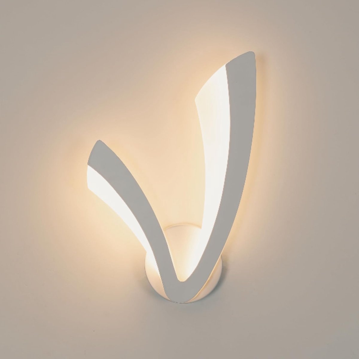 Haobosic V-vorm Acryl - Wandlamp - Wit - 12W Warm Wit - Ultradun Ontwerp