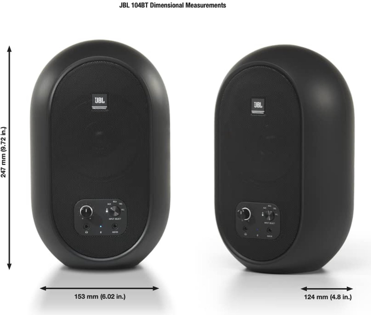 Compact Desktop Speakers with Bluetooth - Powered Reference Monitors